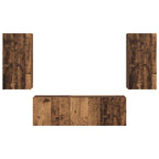 Set di Mobiletto da TV a Parete 4 pcs Legno vecchio