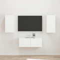 Set mobile TV Montaggio a parete 2 pcs Bianco Legno multistrato