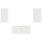 Set mobile TV Montaggio a parete 2 pcs Bianco Legno multistrato