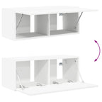 Set mobile TV Montaggio a parete 2 pcs Bianco Legno multistrato