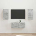 Set mobile TV 2 pcs Grigio cemento Legno multistrato