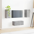 Set mobile TV 2 pcs Grigio cemento Legno multistrato
