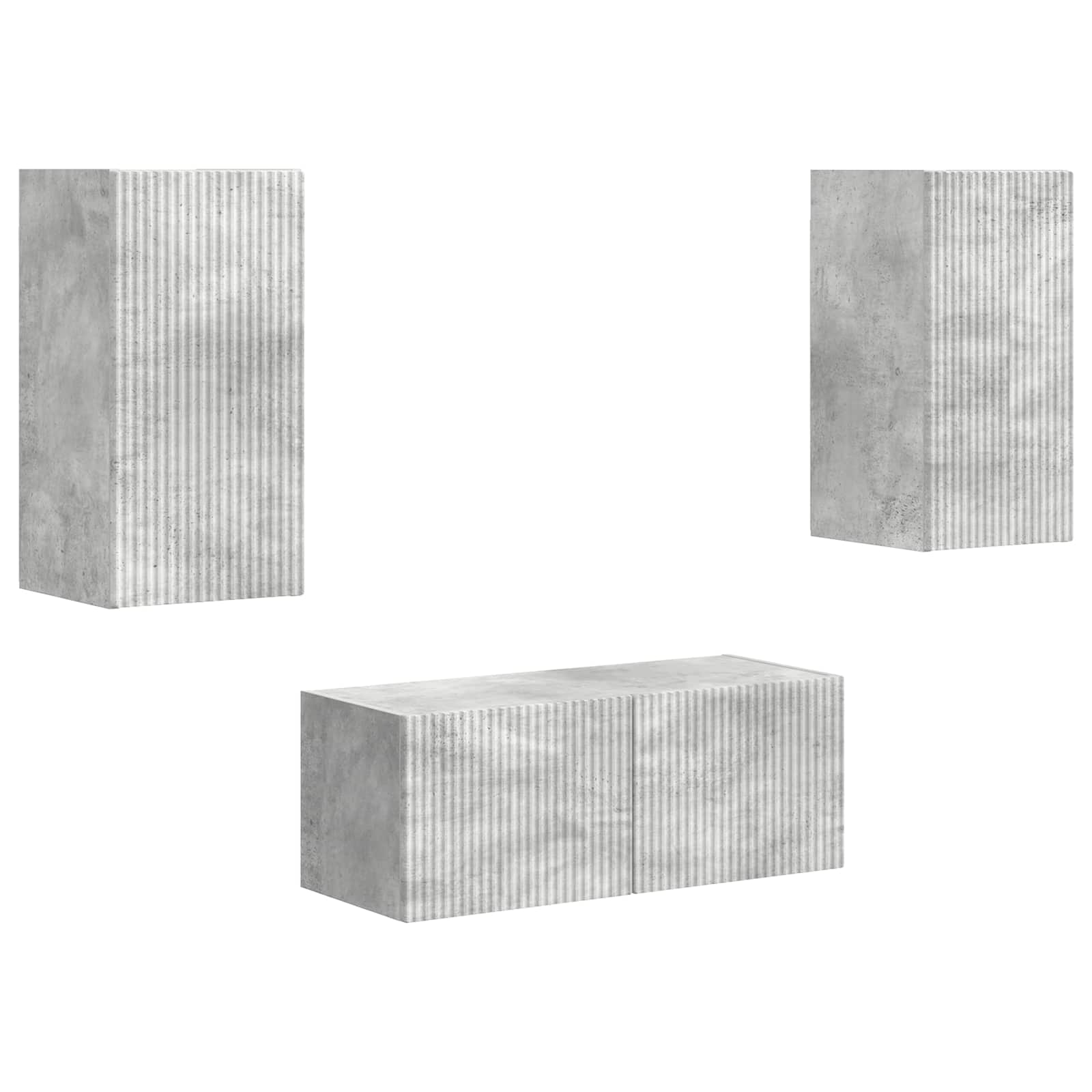 Set mobile TV 2 pcs Grigio cemento Legno multistrato