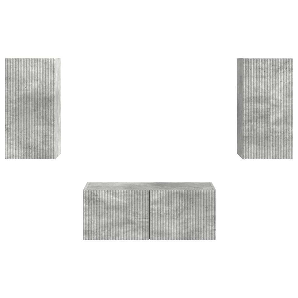 Set mobile TV 2 pcs Grigio cemento Legno multistrato