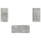 Set mobile TV 2 pcs Grigio cemento Legno multistrato