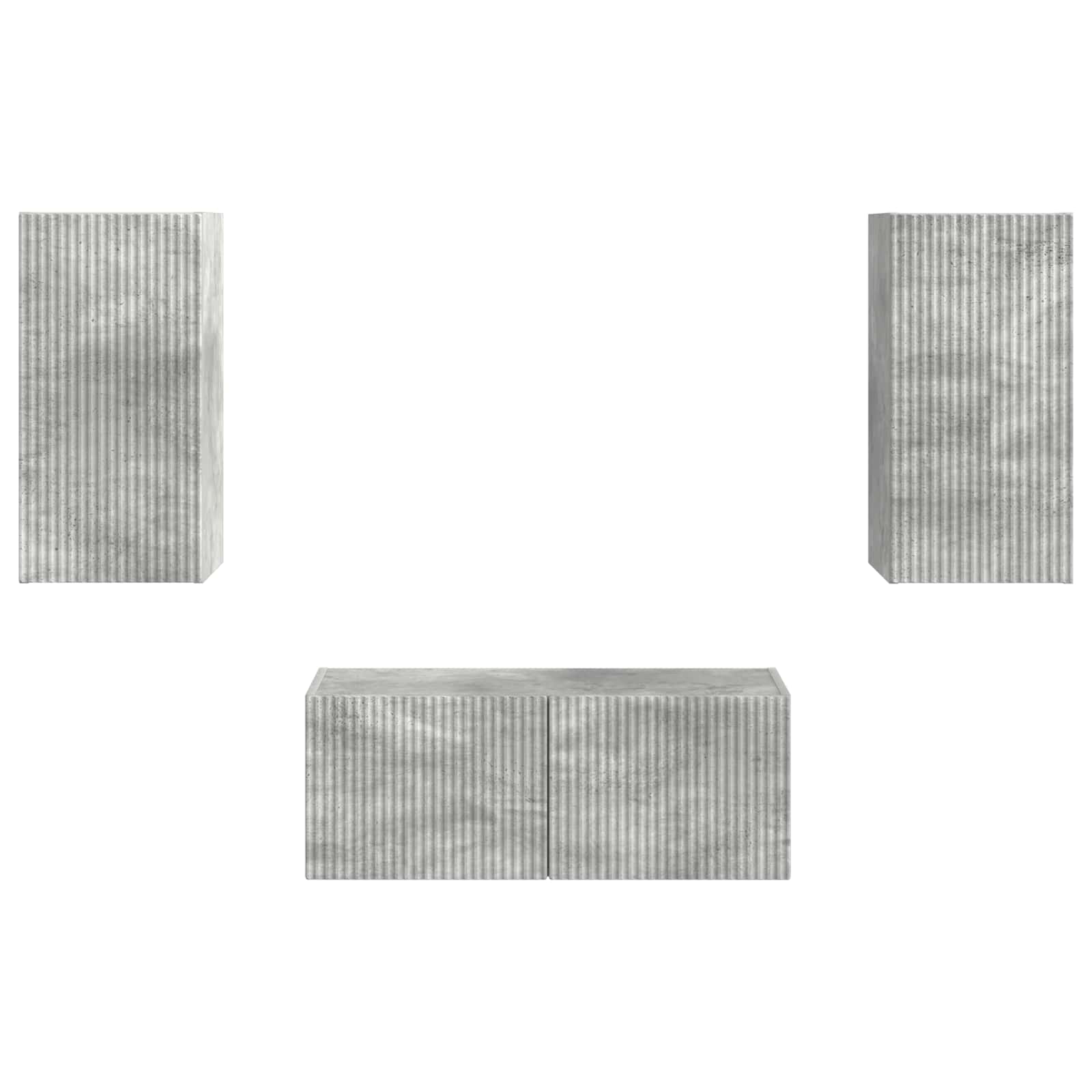Set mobile TV 2 pcs Grigio cemento Legno multistrato