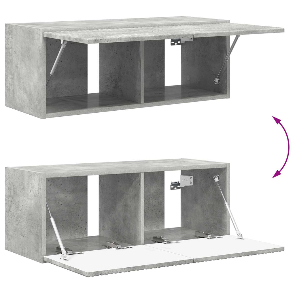 Set mobile TV 2 pcs Grigio cemento Legno multistrato