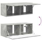Set mobile TV 2 pcs Grigio cemento Legno multistrato