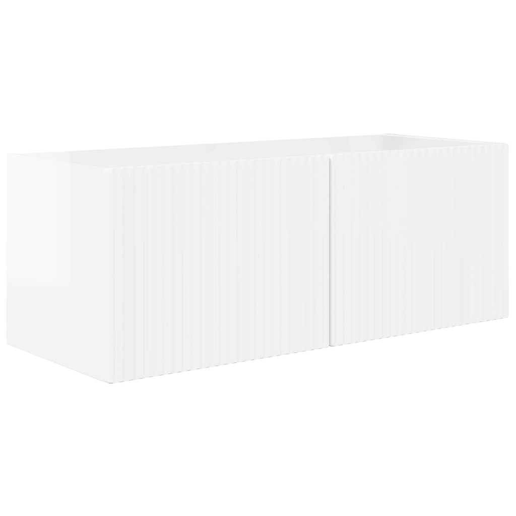 Set mobile TV 2 pcs Bianco Lucido Legno multistrato