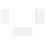 Set mobile TV 2 pcs Bianco Lucido Legno multistrato