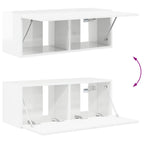 Set mobile TV 2 pcs Bianco Lucido Legno multistrato