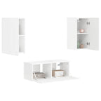 Set mobile TV 2 pcs Bianco Lucido Legno multistrato