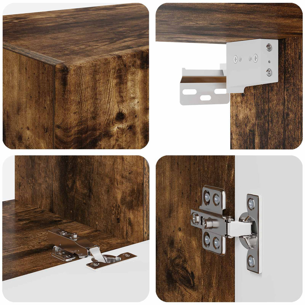 Set mobile TV 2 pcs Rovere fumé Legno multistrato