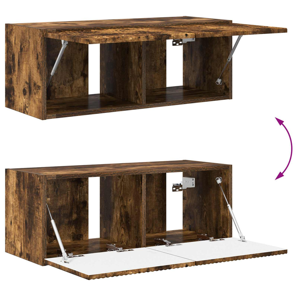 Set mobile TV 2 pcs Rovere fumé Legno multistrato