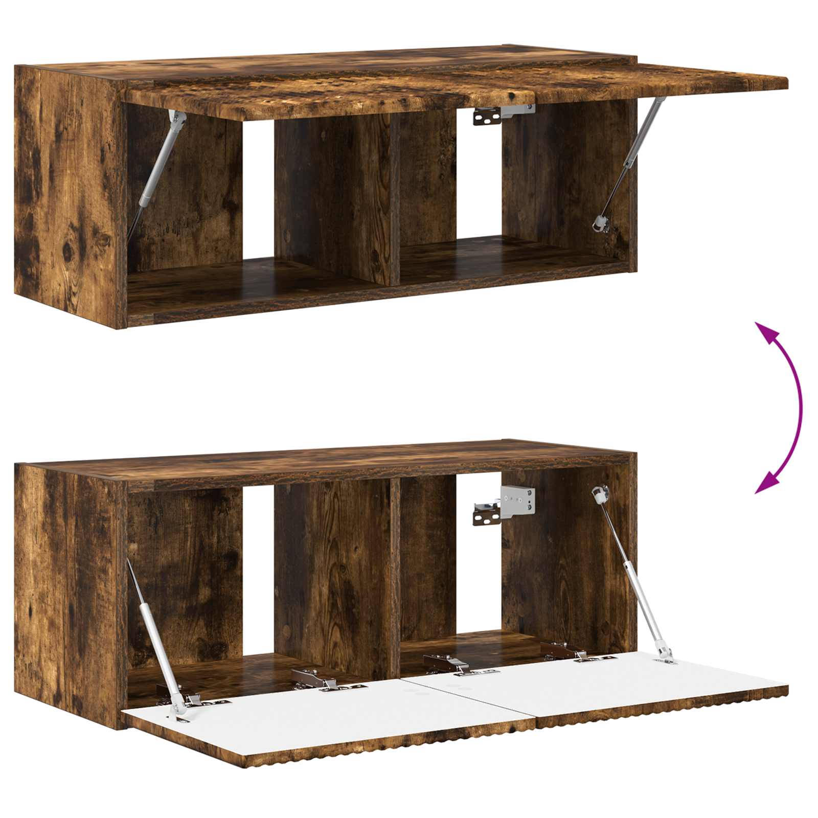 Set mobile TV 2 pcs Rovere fumé Legno multistrato