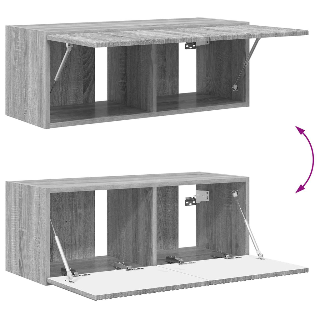 Set mobile TV 2 pcs Grigio Sonoma Legno multistrato