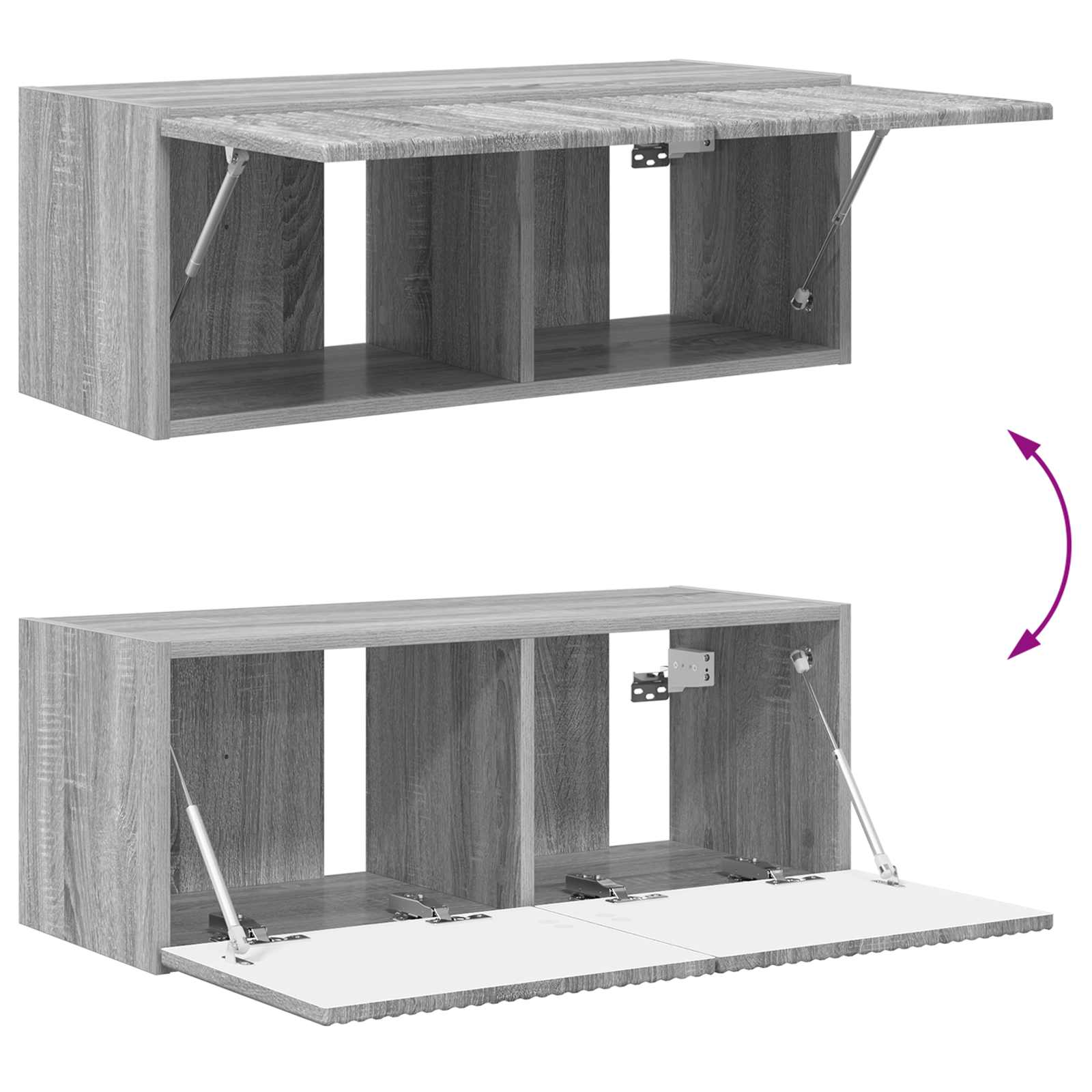 Set mobile TV 2 pcs Grigio Sonoma Legno multistrato