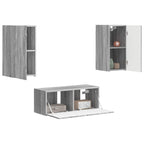 Set mobile TV 2 pcs Grigio Sonoma Legno multistrato