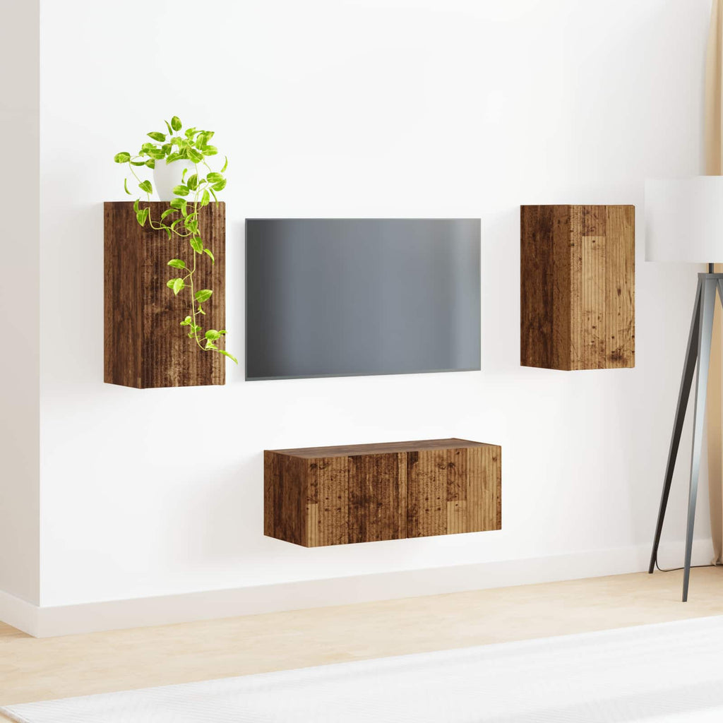 Set mobile TV 2 pcs Legno vecchio Legno multistrato