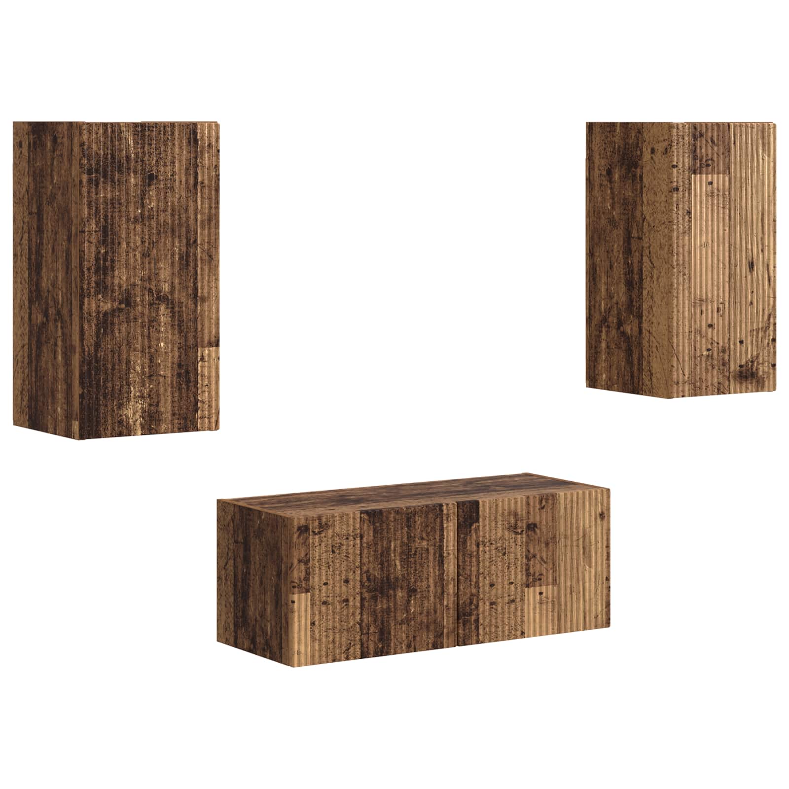 Set mobile TV 2 pcs Legno vecchio Legno multistrato