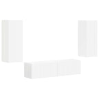 Set mobile TV Montaggio a parete 2 pcs Bianco Legno multistrato