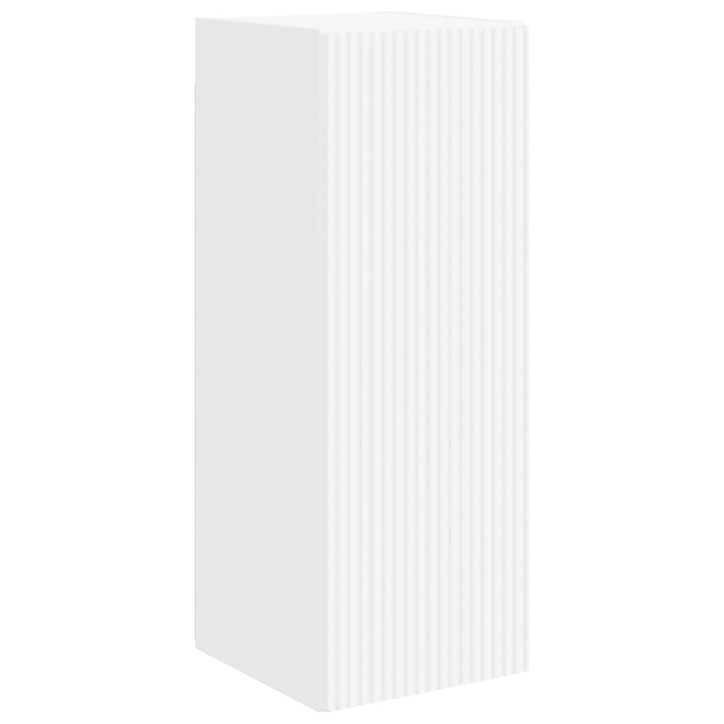 Set mobile TV Montaggio a parete 2 pcs Bianco Legno multistrato