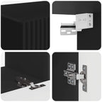 Set mobile TV Montaggio a parete 2 pcs Nero Legno multistrato