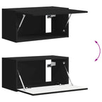 Set mobile TV Montaggio a parete 2 pcs Nero Legno multistrato