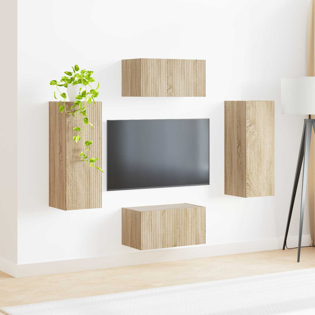 Set mobile TV 2 pcs Rovere Sonoma Legno multistrato