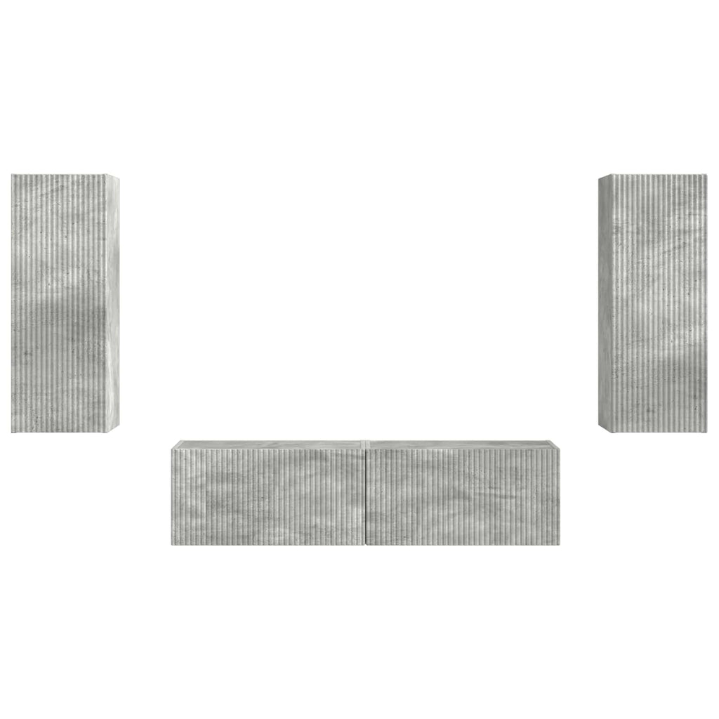 Set mobile TV 2 pcs Grigio cemento Legno multistrato