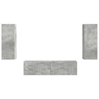 Set mobile TV 2 pcs Grigio cemento Legno multistrato