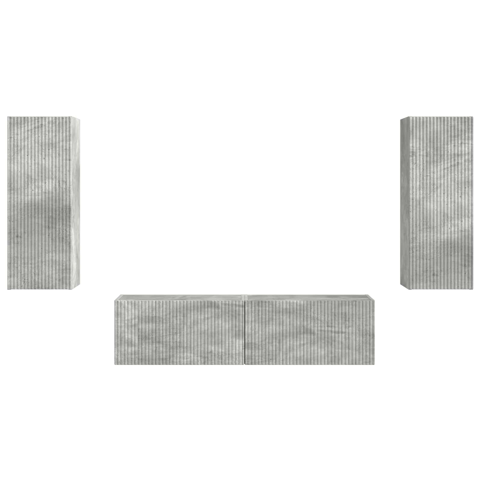 Set mobile TV 2 pcs Grigio cemento Legno multistrato
