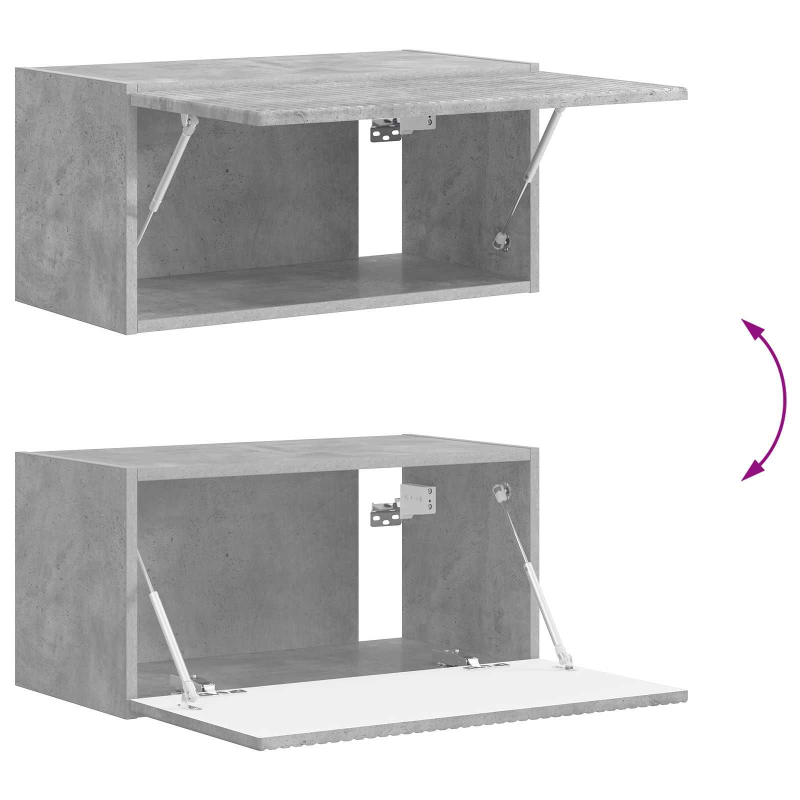 Set mobile TV 2 pcs Grigio cemento Legno multistrato