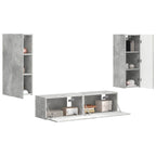 Set mobile TV 2 pcs Grigio cemento Legno multistrato
