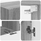 Set mobile TV 2 pcs Grigio Sonoma Legno multistrato