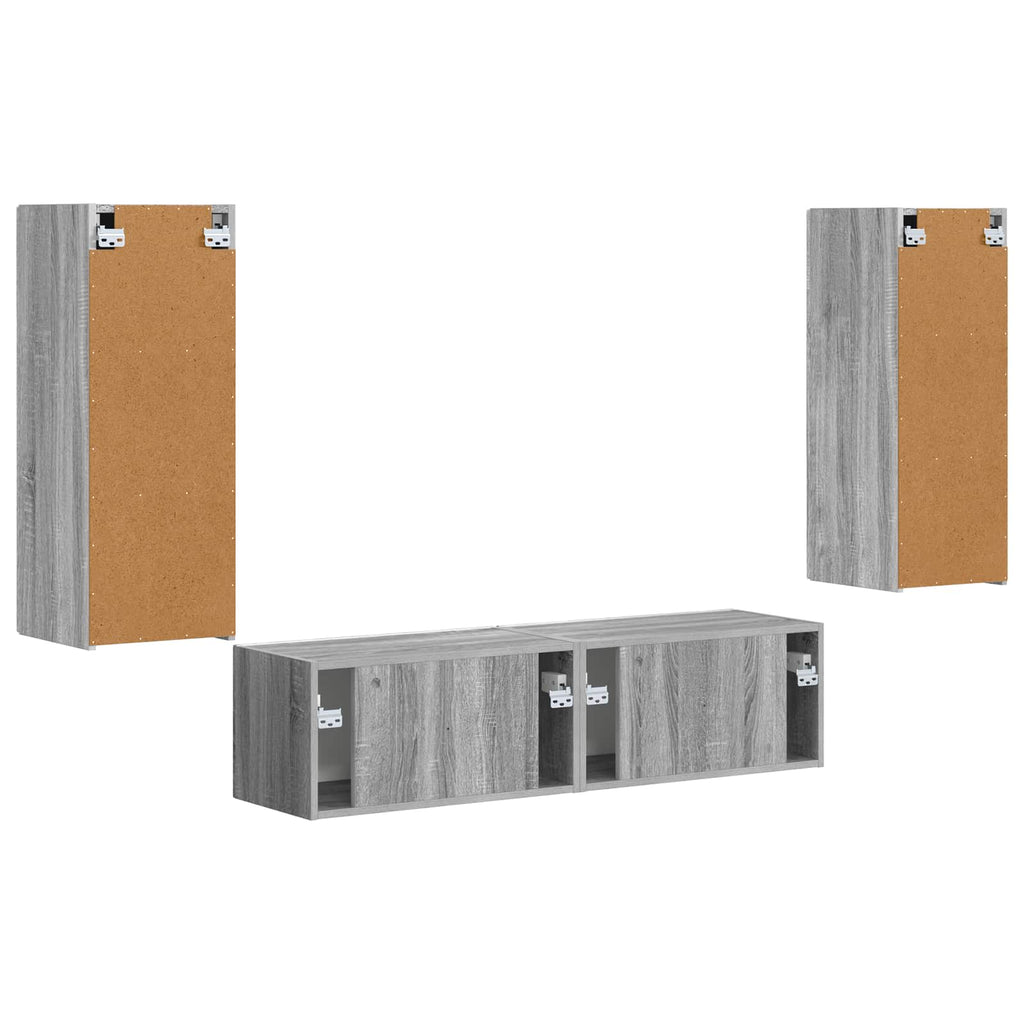 Set mobile TV 2 pcs Grigio Sonoma Legno multistrato