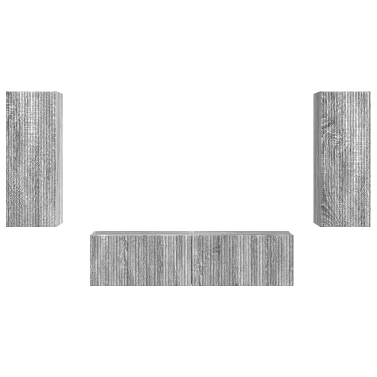 Set mobile TV 2 pcs Grigio Sonoma Legno multistrato