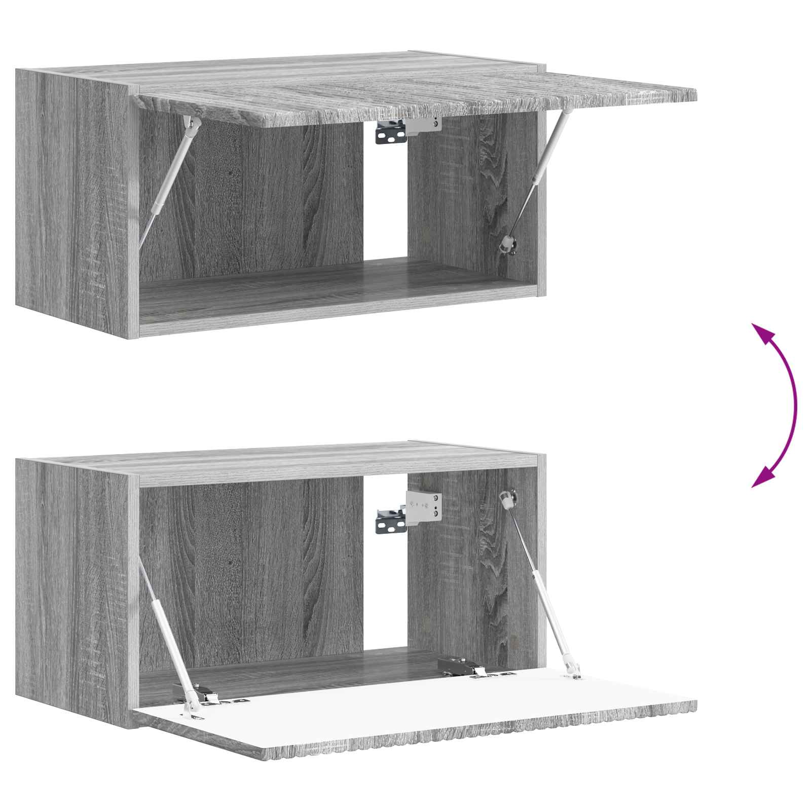 Set mobile TV 2 pcs Grigio Sonoma Legno multistrato