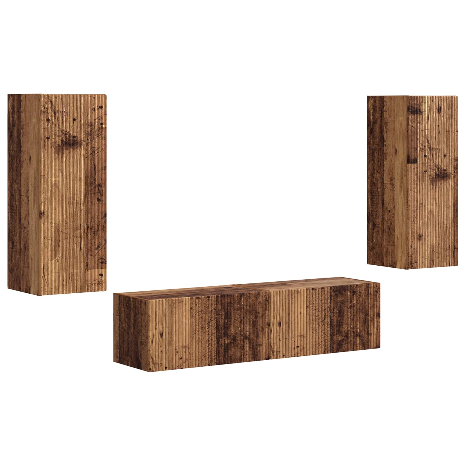 Set mobile TV 2 pcs Legno vecchio Legno multistrato