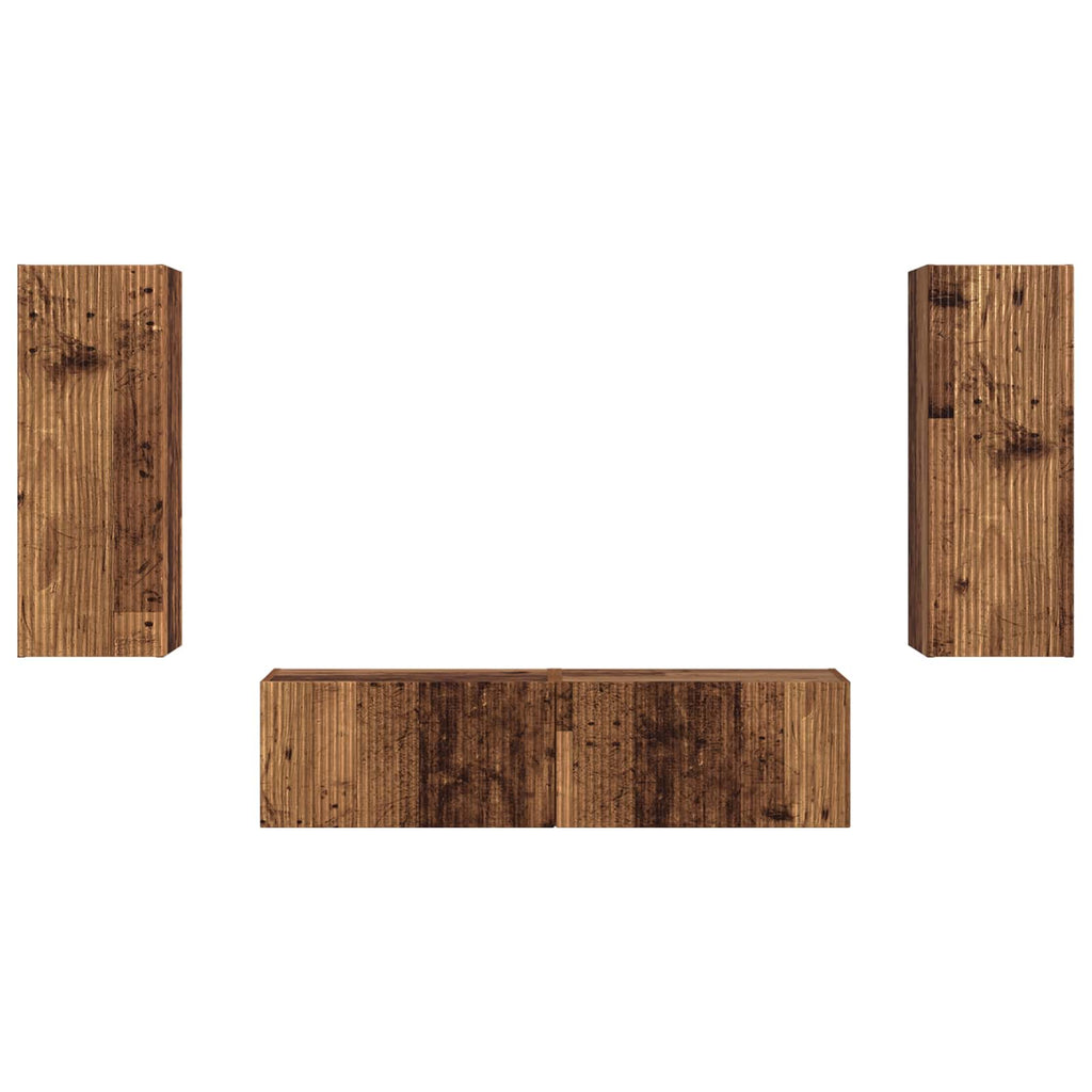 Set mobile TV 2 pcs Legno vecchio Legno multistrato