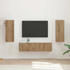 Set mobile TV 2 pcs Rovere artigianale Legno multistrato