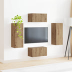 Set mobile TV 2 pcs Rovere artigianale Legno multistrato