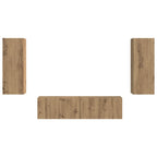 Set mobile TV 2 pcs Rovere artigianale Legno multistrato