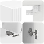 Set mobile TV Montaggio a parete 3 pcs Bianco Legno multistrato