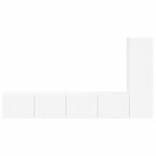 Set mobile TV Montaggio a parete 3 pcs Bianco Legno multistrato