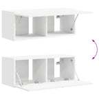 Set mobile TV Montaggio a parete 3 pcs Bianco Legno multistrato