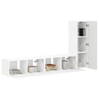 Set mobile TV Montaggio a parete 3 pcs Bianco Legno multistrato
