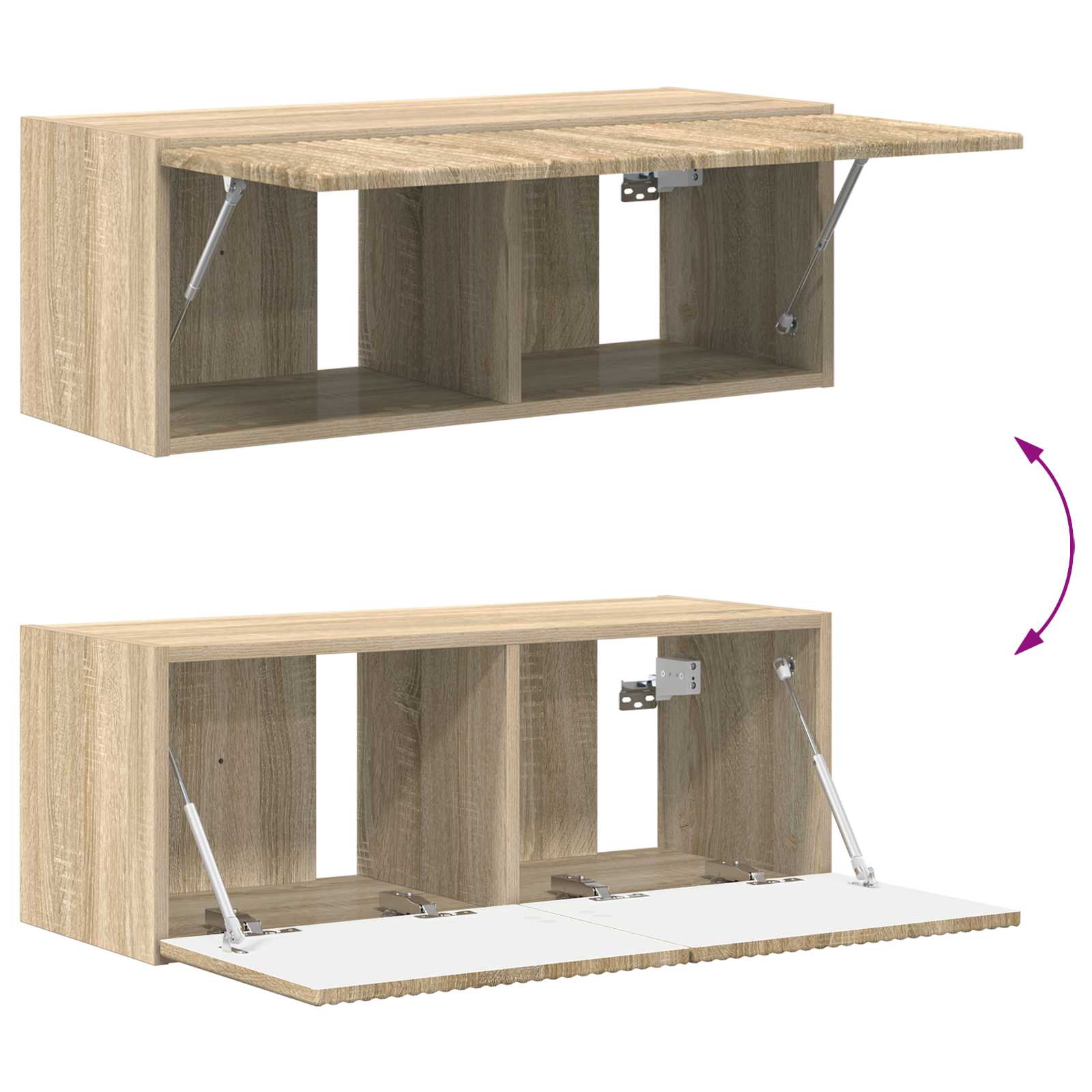 Set mobile TV 3 pcs Rovere Sonoma Legno multistrato