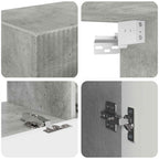 Set mobile TV 3 pcs Grigio cemento Legno multistrato