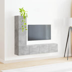 Set mobile TV 3 pcs Grigio cemento Legno multistrato